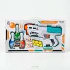 2-in-1 Magic Water & Soft Bullet Blaster Gun with Bowling Target Set
