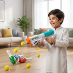 2-in-1 Magic Water & Soft Bullet Blaster Gun with Bowling Target Set