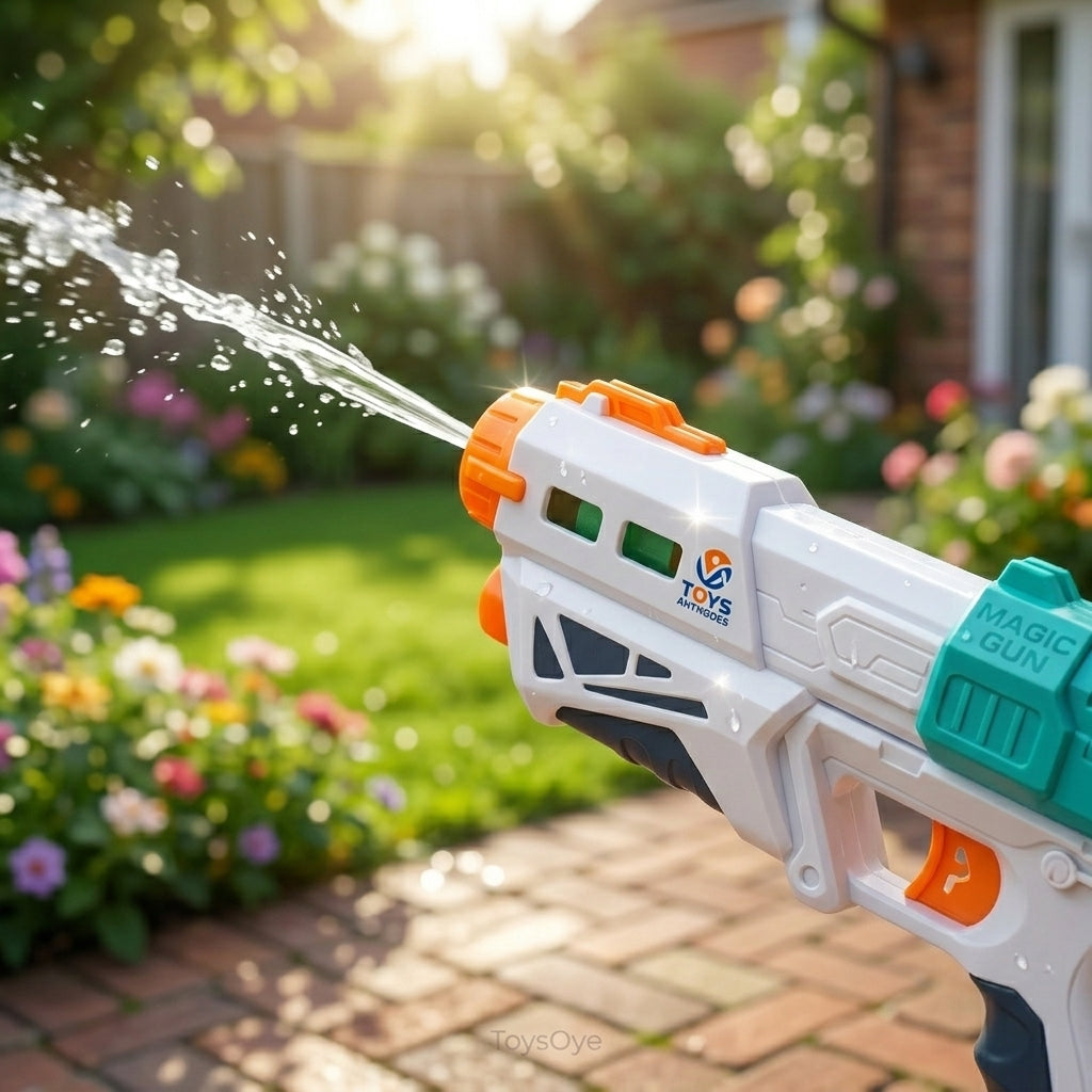 2-in-1 Magic Water & Soft Bullet Blaster Gun with Bowling Target Set