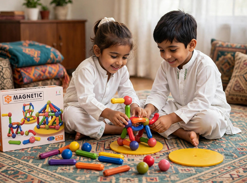 Magnetic Building Blocks Set for Kids – STEM Magnetic Rods & Balls Construction Toy, 25/36/42/64 Pcs, Ages 3+