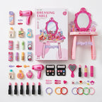 Kids Dressing Table Vanity Set – 46-Piece Pretend Play Makeup Set with Mirror & Accessories