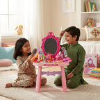 Kids Dressing Table Vanity Set – 46-Piece Pretend Play Makeup Set with Mirror & Accessories