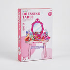 Kids Dressing Table Vanity Set – 46-Piece Pretend Play Makeup Set with Mirror & Accessories