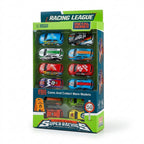 Racing League 12-Car Metal Vehicle Set – Premium Mini Racing Cars Carrying Case Toys for Kids